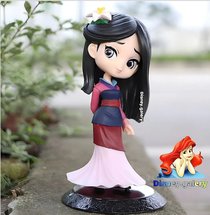 فیگور دیزنی مدل مولان برند کیوباسکتqposket جنس پیویسی قابل شستشو فاقد حساسیت خشک و شکننده نیست قد ۱۵ سانت