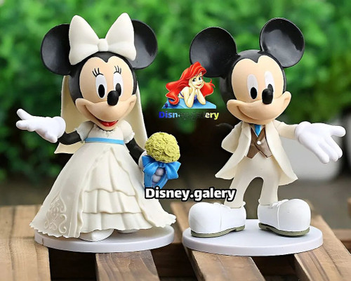 خرید عروسک دیزنی مدل میکی و مینی موس عروس برند کیوپاسکت جنسpvc خشک و شکننده نیست قابل شستشو و فاقد حساسیت قد ۱۵ سانت