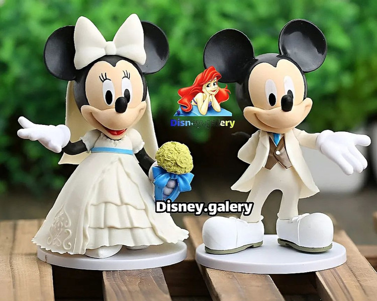 خرید عروسک دیزنی مدل میکی و مینی موس عروس برند کیوپاسکت جنسpvc خشک و شکننده نیست قابل شستشو و فاقد حساسیت قد ۱۵ سانت