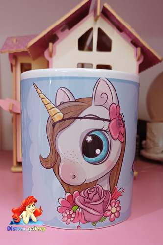 ماگ دخترونه طرح یونیکورن تک شاخ جنس سرامیک قد ۱۵ سانت