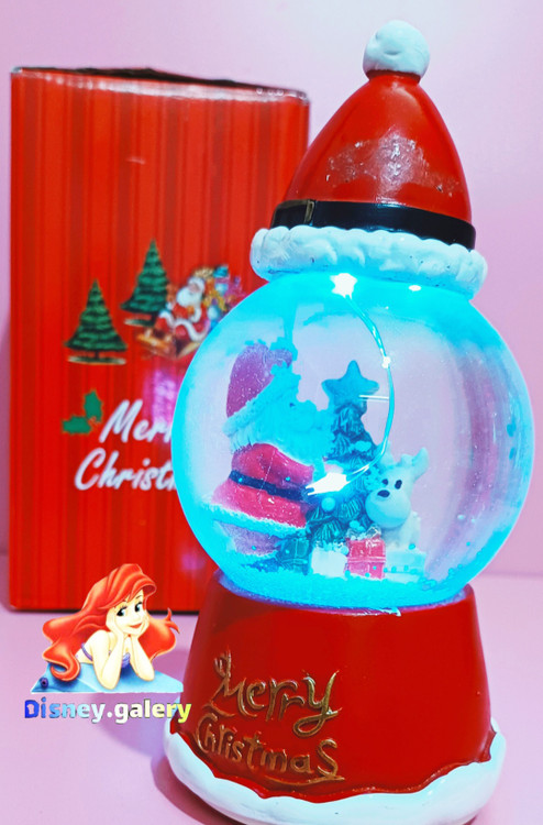 خرید گوی موزیکال اصل جعبهدار طرح بابانوئل و کریسمسchristmass سایز متوسط چند رنگ چند موزیک باطری خور