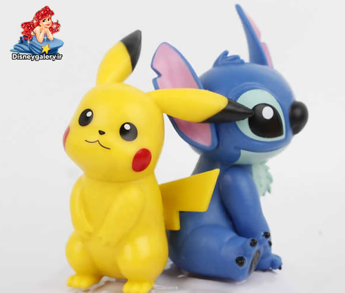 اکنش فیگور استیچ و پیکاچو مدل نشسته کیوت قد ۱۶سانت جنس pvc وپلاستیک فشرده درجه ۱ وباکیفیت قابل شستشو و فاقد حساسیت دارای پایه ساخت کشور چین مناسب برای تکمیل کلکسیون و انواع دکوری تزیین کیک تولد و گیفت تولد