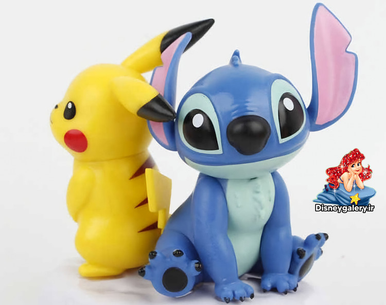 عروسک استیچ و پوکمون کلکسیونی سیلیکونی ست دو عددی
