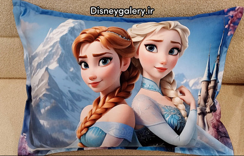 رو بالشتی کارتونی وارداتی مخمل دو روز زیپ مخفی سایز بزرگ مدل السا و آنا frozen