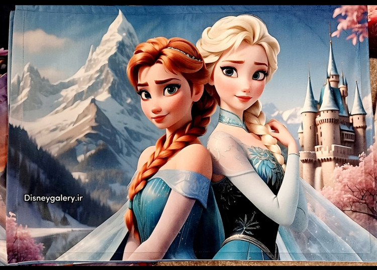 خرید رو بالشتی دو رو مخمل زیپ مخفی وارداتی طرح انیمیشن فروزن frozen
