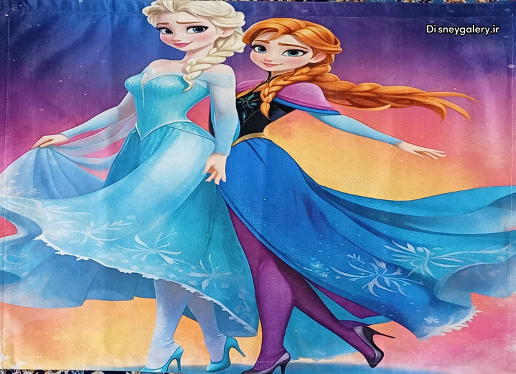 روبالشتی عروسکی دخترونه مدل السا و آنا جنس مخمل دارای زیپ مخفی ابعاد ۶۶ در ۴۸ سانت قابل شست و شو فاقد حساسیت وارداتی