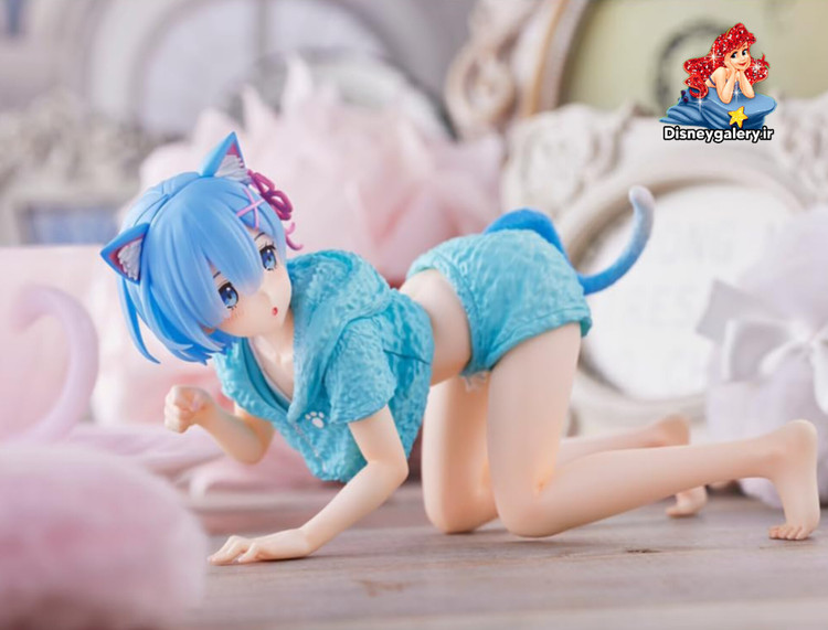 اکشن فیگور انیمه ایrem re zero رم ری زیرو مدل گربهای رنگ آبی ارتفاع ۱۲ عرض ۱۳ سانتی متر