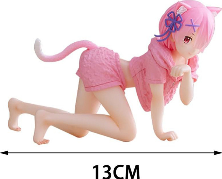 خریدفیگور انیمهre zero مدل گربهای رنگ صورتی سیلیکونی13_12 سانتیمتر