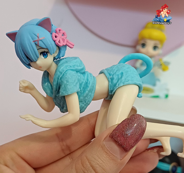 فیگور کلکسیونی انیمهایremانیمه ریزرو Re zero گربه آبی سیلیکونی