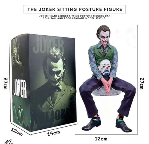 فیگور جوکرمدل نشسته جعبهدار و اورجینال قد ۱۲ سانت دارای صورت اضافی