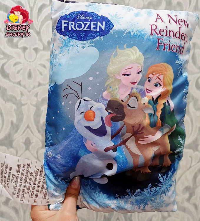 کتاب داستان بالشتی پارچهای مدل السا و آنا از انیمیشن فروزن زبان انگلیسی قابل شستشو و ضد حساسیت مناسب بالشت کودک و یادگیری و تقویت زبان انگلیسی