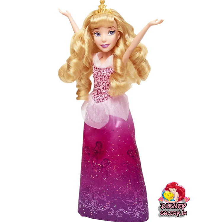 عروسک پرنسس آرورا زیبای خفته مدل دیزنی برند هازبروhusbro وارداتی اصل قد ۳۰ سانت دست و پا قابل حرکت مفصلی مناسب برای گیفت تولد بازی کودک و نوجوان